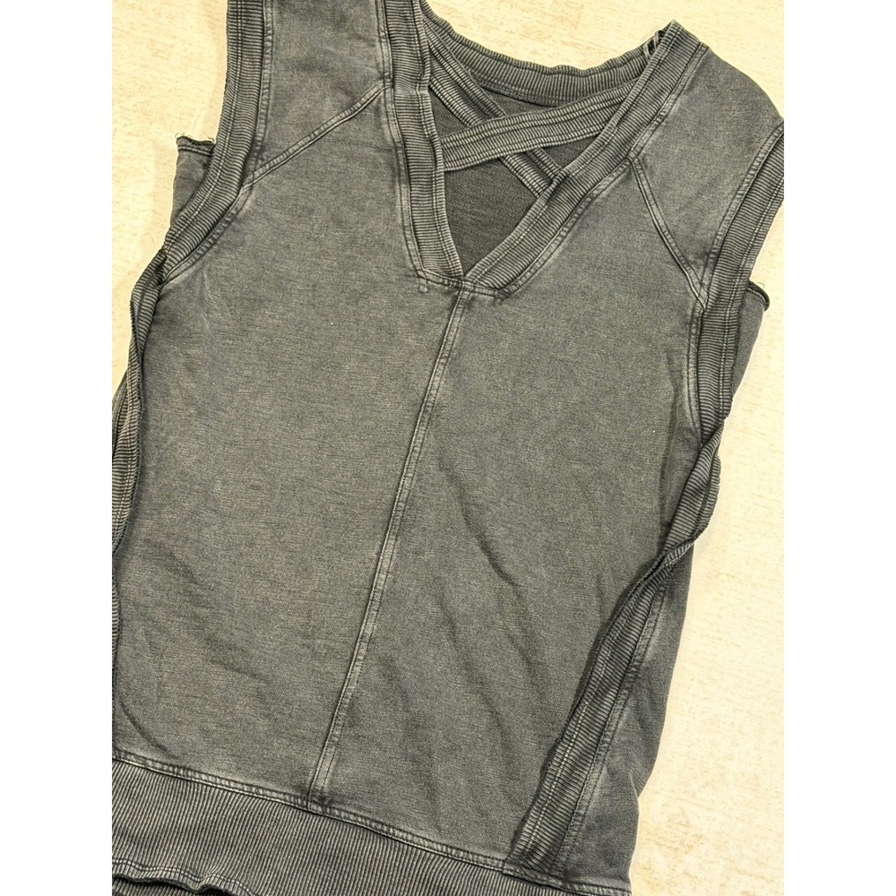 Daily Practice by Anthropologie Black Sleeveless Sweatshirt Dress XXS Crisscross - Picture 5 of 7